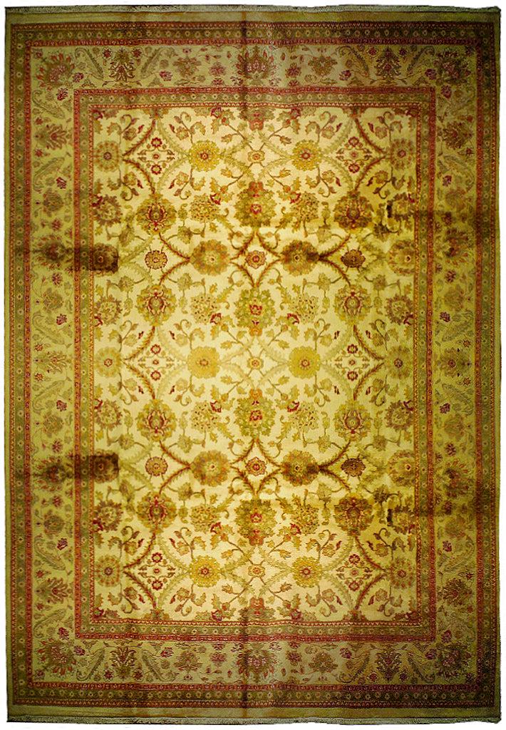 10' x 14' Ivory Traditional Jaipur Rug 74977: 10' x 14' Ivory Traditional Jaipur Rug 74977 Size in Feet: Width: 10 x Length: 14 Size in Inches: Width:0120 in x Length: 168 in Colors: Ivory Wheat Brown Weave: 100% Handmade Pile: 3/8 Wool Style: Ja