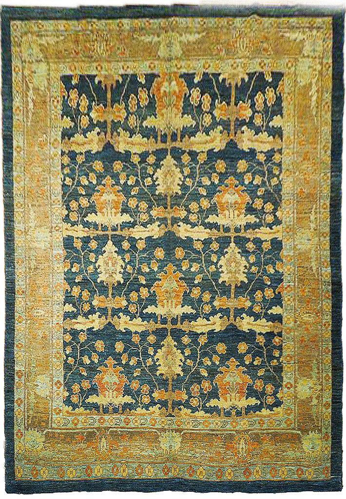 10' x 14' Twilight Blue Antique Oushak Rug 23941: 10' x 14' Twilight Blue Antique Oushak Rug 23941 Size in Feet: Width: 10 x Length: 14 Size in Inches: Width:0120 in x Length: 168 in Colors: Twilight Blue Light Brown Weave: 100% Handmade Pile: 3/8 Wo
