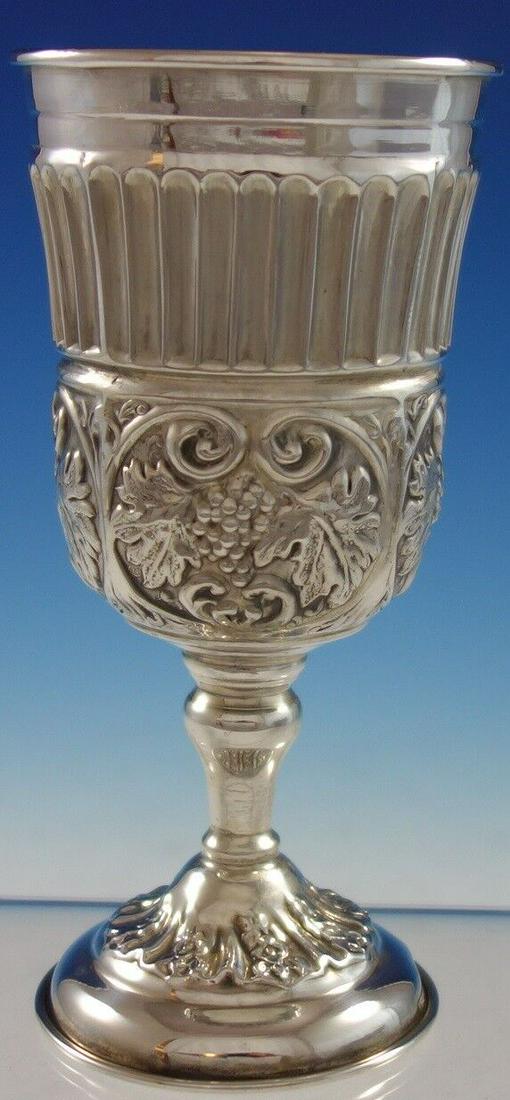 Judaica Israel Sterling Silver Goblet w/ Grapes and Gold Washed Interior: Judaica Israel Sterling Silver Goblet w/ Grapes and Gold Washed Interior (#2847) Judaica israel sterling silverspectacular judaica israel sterling silver goblet with beautiful repoussed grapes and gol