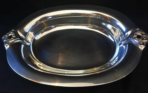 Royal Danish Antique Sterling Silver Tray Weighs 19.8 ozt - 12" Wide STAMPED!: Royal Danish Antique Sterling Silver Tray Weighs 19.8 ozt - 12" Wide STAMPED! Brand: Royal Danish Type: Tray Royal Danish Antique Sterling Silver Tray Weighs 19.8 ozt 12'' Wide STAMPED! PLEASE NOTE: F