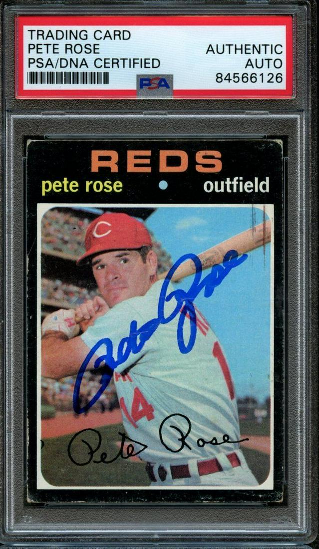 1971 Topps Pete Rose #100 Card Signed/Autographed PSA/DNA 167750: 1971 Topps Pete Rose #100 Card Signed/Autographed PSA/DNA 167750 Sport: Baseball-MLB Product: Photo Original/Reprint: Original Autograph Authentication: PSA/DNA Team: Cincinnati Reds League: MLB Pre-O