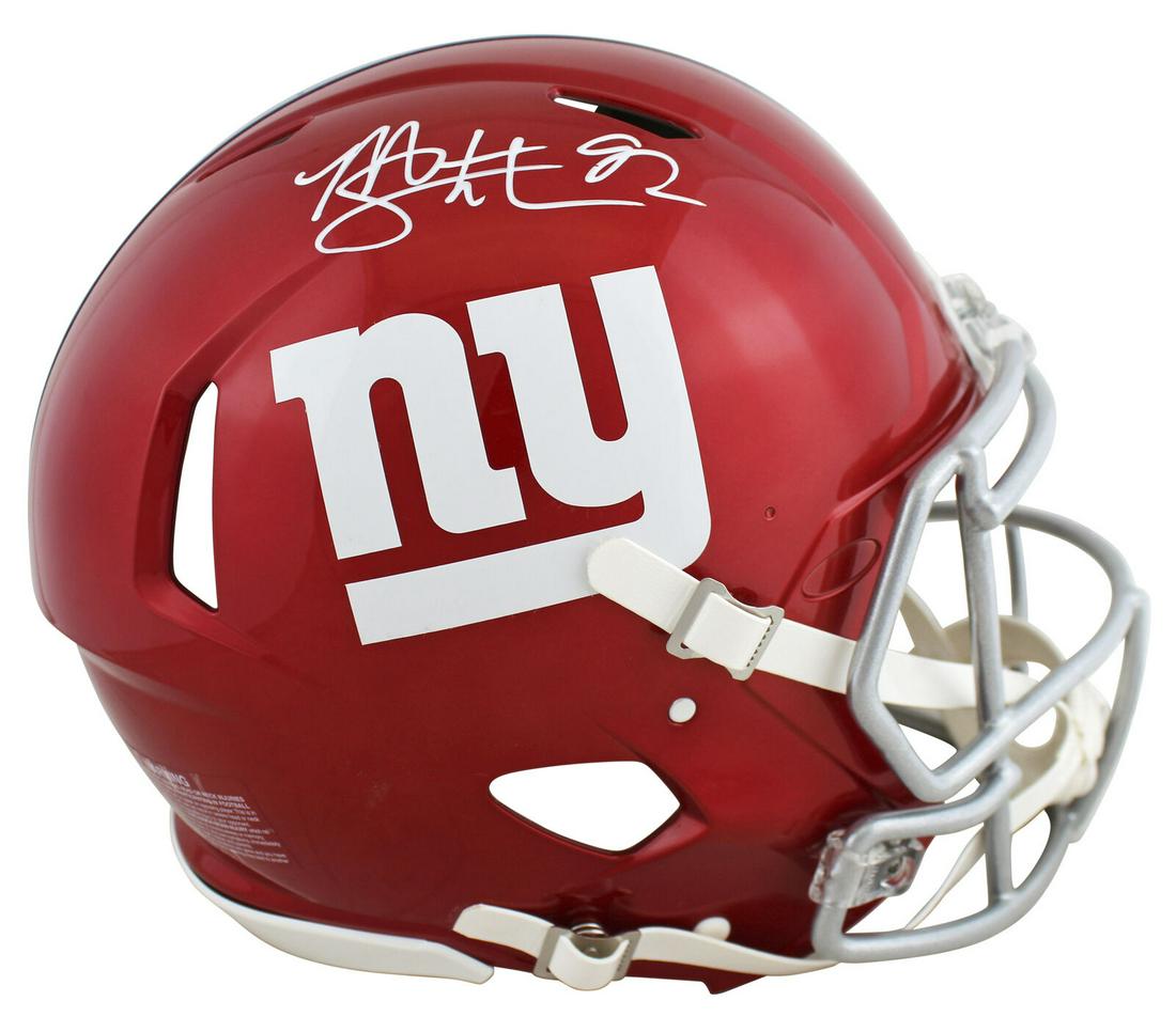 Giants Michael Strahan Signed Flash Full Size Speed Proline Helmet BAS Witnessed: Giants Michael Strahan Signed Flash Full Size Speed Proline Helmet BAS Witnessed Sport: Football-NFL Product: Helmet Original/Reprint: Original Player: Michael Strahan Team: New York Giants Autograph 
