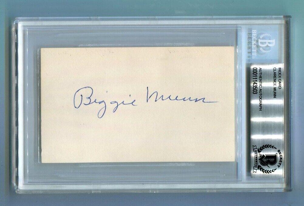 Clarence Biggie Munn Signed Index Card 3x5 Autographed Michigan State Beckett: Clarence Biggie Munn Signed Index Card 3x5 Autographed Michigan State Beckett Autograph Authentication: Beckett Sport: Football Product: Other Autographed NCAA Football Items Original/Reprint: Origina
