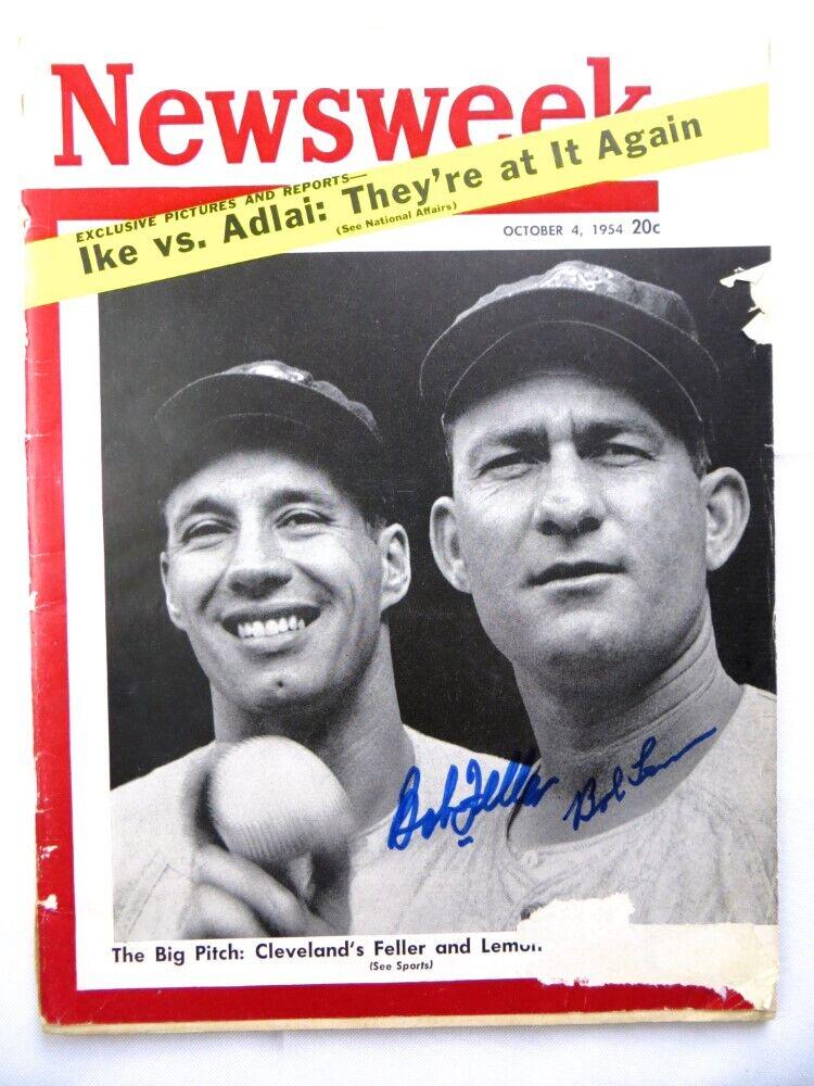 Bob Feller Bob Lemon Signed Autographed Magazine Newsweek 1954 JSA: Bob Feller Bob Lemon Signed Autographed Magazine Newsweek 1954 JSA Sport: Baseball-MLB Product: Magazine Original/Reprint: Original Player: Bob Feller Bob Lemon Team: Cleveland Indians Autograph Authe