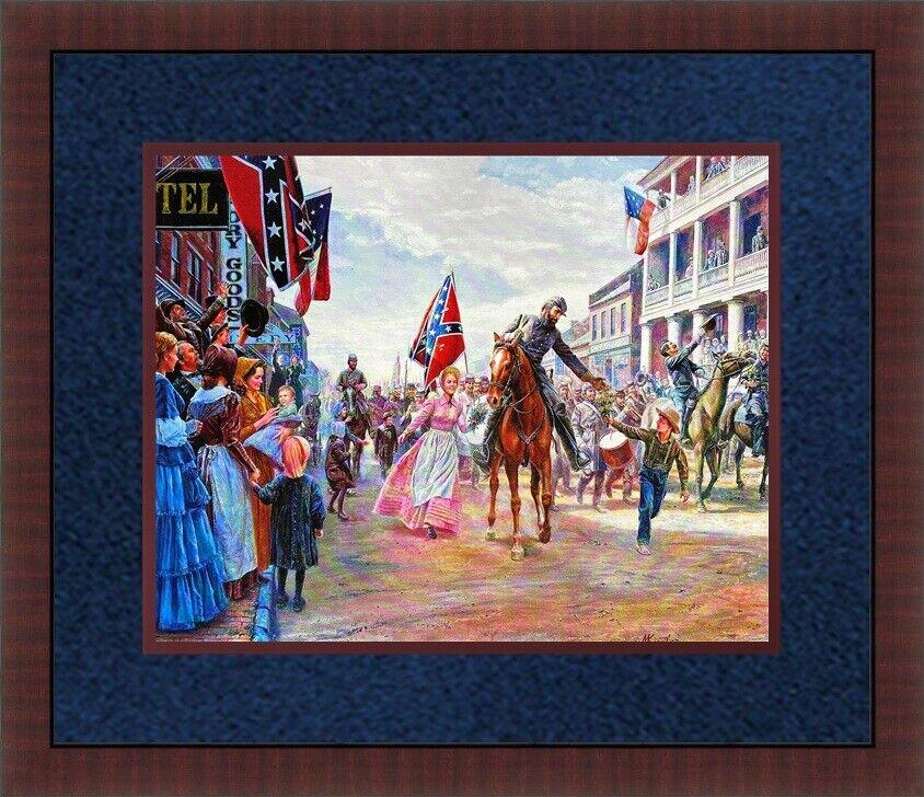 Mort Kunstler Jackson Enters Winchester Mini Print Custom Framed: Mort Kunstler Jackson Enters Winchester Mini Print Custom Framed Features: Framed Matted Open Edition Region Of Origin: United States Custom Bundle: No Personalize: No Handmade: No Item Width: 18 in P
