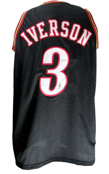 Allen Iverson Signed Framed Custom Red Pro-Style Basketball Jersey BAS