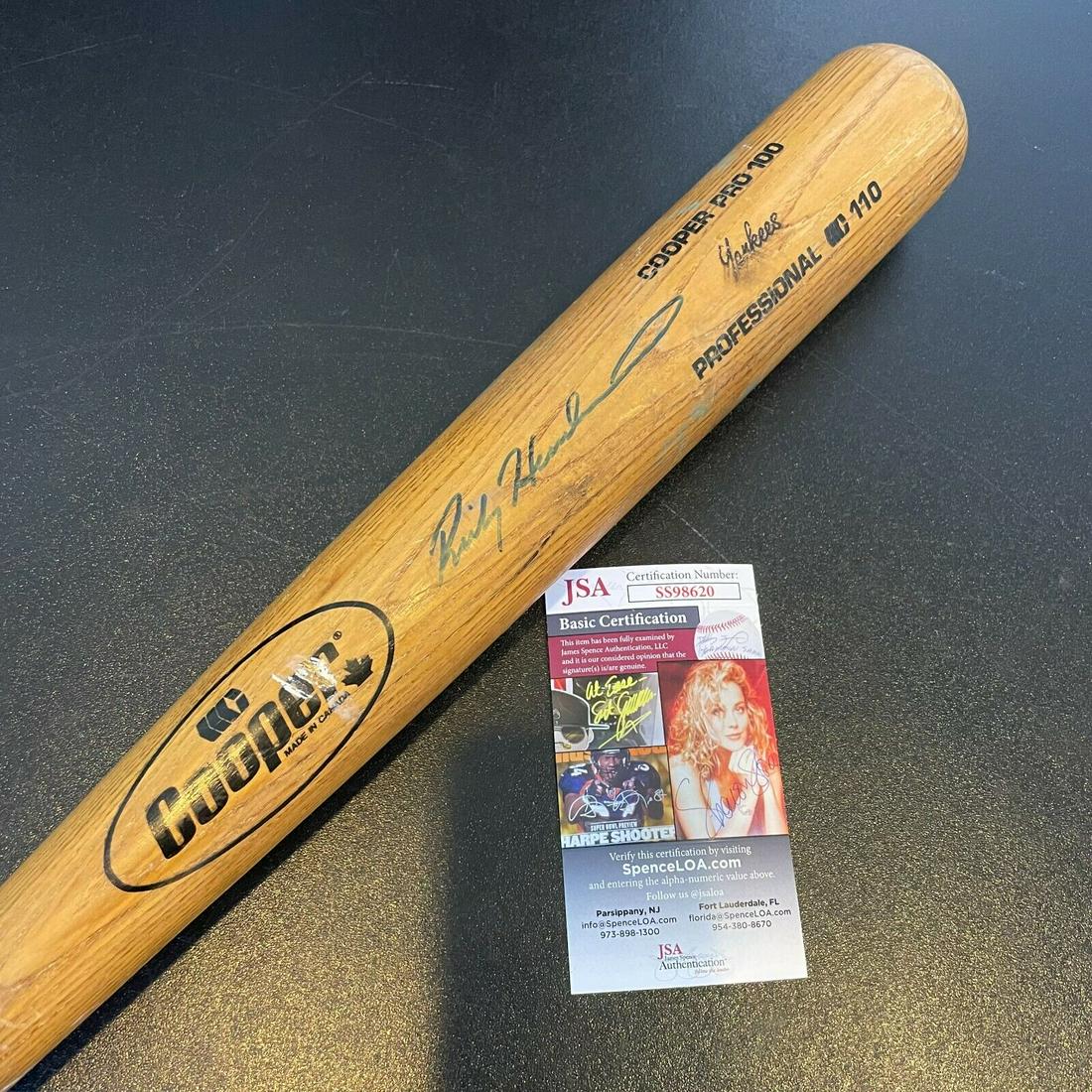Rickey Henderson Signed 1980's New York Yankees Game Used Baseball Bat JSA COA: Rickey Henderson Signed 1980's New York Yankees Game Used Baseball Bat JSA COA Product: Bat Sport: Baseball-MLB Autograph Authentication: James Spence Authentication (JSA) Original/Reprint: Original P