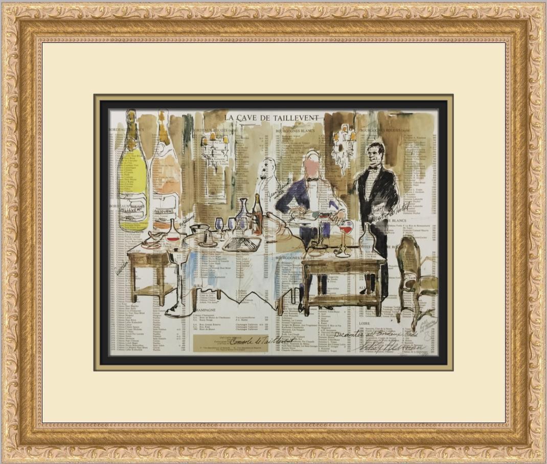 Leroy Neiman La Cave de Taillevent I Custom Framed Print: Leroy Neiman La Cave de Taillevent I Custom Framed Print Size: Medium (up to 36in.) Region Of Origin: united states Artist: LeRoy Neiman Production Technique: Lithography Framing: Matted & Framed Styl