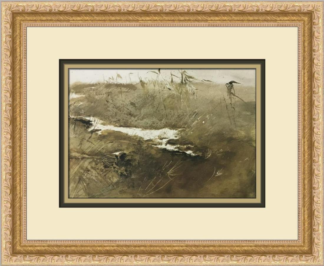 Andrew Wyeth Edge Of The Field Custom Framed Print: Andrew Wyeth Edge Of The Field Custom Framed Print Size: Medium Region Of Origin: United States Artist: Andrew Wyeth Production Technique: Offset Lithograph Framing: Matted & Framed Style: Impressioni