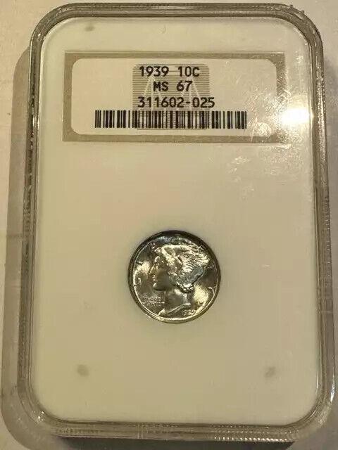 1939 P Mercury Dime NGC MS-67 Flashy Coin!: 1939 P Mercury Dime NGC MS-67 Flashy Coin! Certification: NGC Composition: Silver Grade: MS-67 Year: 1939 Circulated/Uncirculated: Uncirculated Strike Type: MS Mint Location: Philadelphia Country: USA