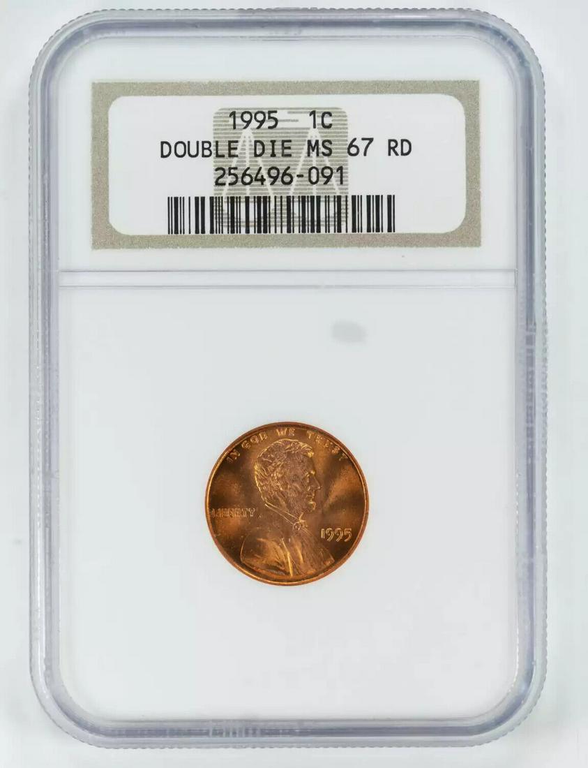 1995 DOUBLE DIE LINCOLN MEMORIAL CENT PENNY 1C NGC MS 67 RED MINT UNC (091): 1995 DOUBLE DIE LINCOLN MEMORIAL CENT PENNY 1C NGC MS 67 RED MINT UNC (091) Certification: NGC Composition: Copper Grade: MS-67 Year: 1995 Circulated/Uncirculated: Uncirculated Strike Type: MS Mint Lo