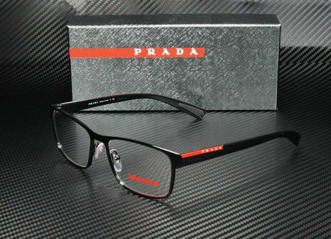 PRADA LINEA ROSSA PS 50GV 1AB1O1 Black Rectangle Men's 55 mm Eyeglasses: PRADA LINEA ROSSA PS 50GV 1AB1O1 Black Rectangle Men's 55 mm Eyeglasses Style: Rectangle Lens Socket Width: 55 mm Type: Eyeglasses Features: Full Rim Frame Material: Acetate Brand: PRADA Frame Color: 