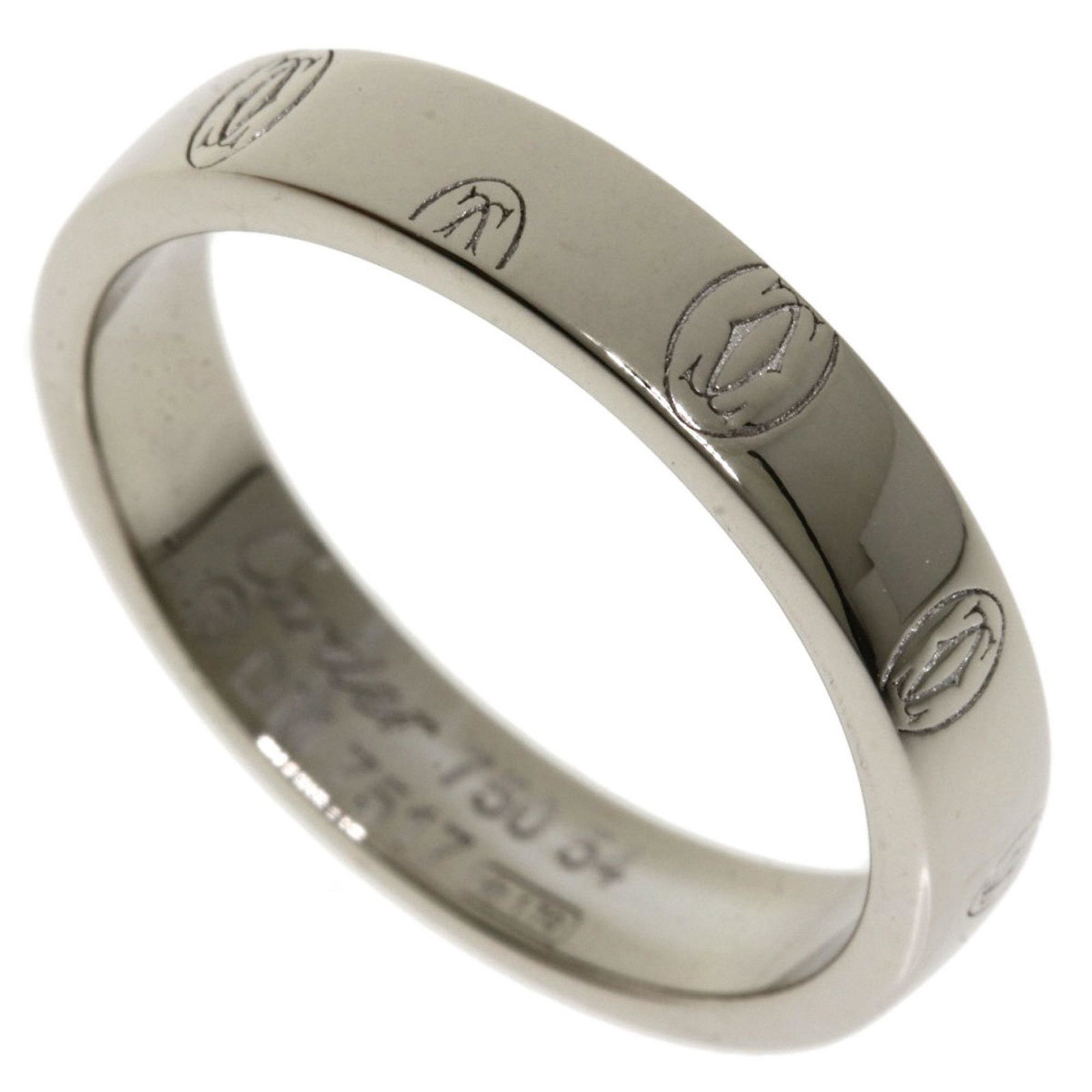 Cartier Happy Birthday # 54 Ring / K18 White Gold Ladies CARTIER: Cartier Happy Birthday # 54 Ring / K18 White Gold Ladies CARTIER Brand: Cartier Gender: Women Color: White gold Material: White gold (18K) US Size: 7-7.5 Other Size: 54 Width: 3.8mm / 0.15 Weight: 5.3