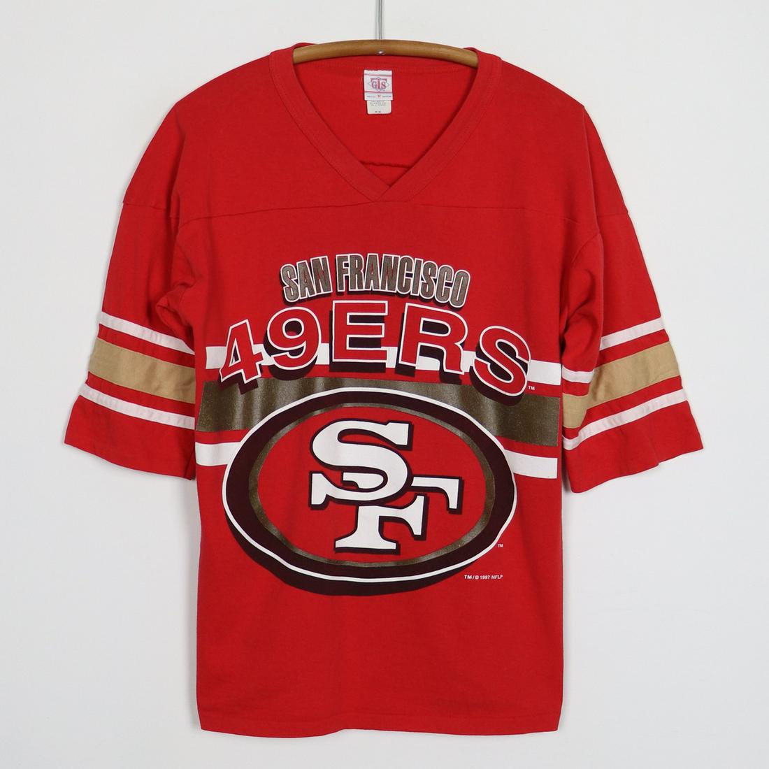 1997 San Francisco 49ers Jersey Shirt: 1997 San Francisco 49ers Jersey Shirt Original 1997 San Francisco 49ers Jersey Shirt. This is a true vintage shirt not a modern reproduction. Sizes vary so please use measurements for best idea on fit