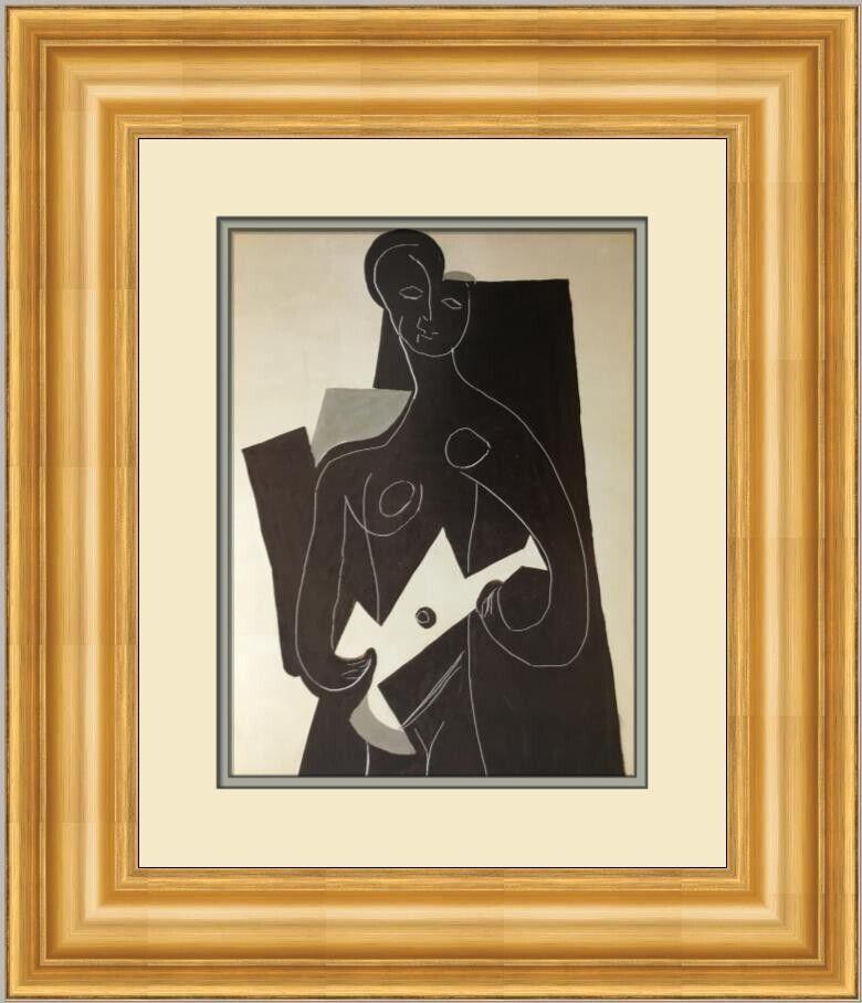 Pablo Picasso Woman with Guitar Custom Framed Print: Pablo Picasso Woman with Guitar Custom Framed Print Artist: Pablo Picasso Unit Of Sale: Single-Piece Work Size: Medium (up to 36in.) Custom Bundle: No Item Length: 19 in Region Of Origin: USA Framing: