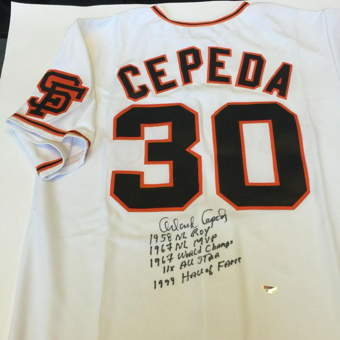 Orlando Cepeda Signed Heavily Inscribed San Francisco Giants Stat