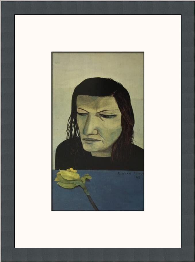 Lucian Freud Woman with a Daffodil Custom Framed Print: Lucian Freud Woman with a Daffodil Custom Framed Print Artist: Lucian Freud Unit Of Sale: Single Piece Size: Medium Custom Bundle: No Item Length: 11 in Region Of Origin: United States Framing: Matted