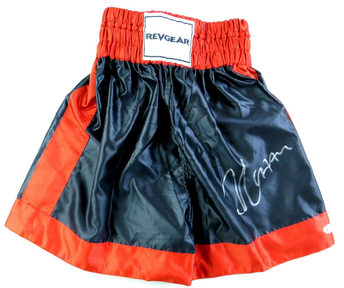 Julio Cesar Chavez Signed Autographed Boxing Trunks Black Red BAS: Julio Cesar Chavez Signed Autographed Boxing Trunks Black Red BAS Sport: Boxing Product: Boxing Trunk Original/Reprint: Original Player: Julio Cesar Chavez Autograph Authentication: Beckett Authentica