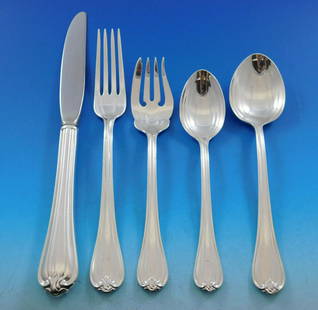 Woodwind by Reed & Barton R&B Sterling Silver Flatware Set for 12 Service 66 pcs: Woodwind by Reed & Barton R&B Sterling Silver Flatware Set for 12 Service 66 pcs Stunning woodwind by reed & barton sterling silver flatware set, 66 pieces. This set includes: 12 knives, 9"12