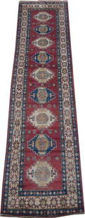 3' x 10' Red Kazak Runner 21485: 3' x 10' Red Kazak Runner 21485 Size in Feet: Width: 3 x Length: 10 Size in Inches: Width:36 in x Length: 120 in Colors: Red Weave: 100% Handmade Pile: 3/8 Wool Style: Kazak - Caucasian Origin: