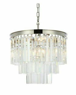 POLISHED NICKEL DINING ROOM KITCHEN ISLAND CLEAR CRYSTAL CHANDELIER 9 LIGHT 20": POLISHED NICKEL DINING ROOM KITCHEN ISLAND CLEAR CRYSTAL CHANDELIER 9 LIGHT 20" Cord Color: Clear Model: SYDNEY Number Of Lights: 9 Custom Bundle: No Item Height: 20.5" Frame Item Width: 20" Assembly