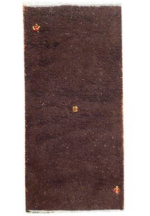 2' x 5' Brown Modern Gabbeh Rug 74330: 2' x 5' Brown Modern Gabbeh Rug 74330 Size in Feet: Width: 2 x Length: 5 Size in Inches: Width:24 in x Length: 60 in Colors: Brown Weave: 100% Handmade Pile: 1/2 Wool Style: Gabbeh Contemporary