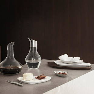 Sky by Georg Jensen Stainless Steel and Glass Wine Carafe Modern - New: Sky by Georg Jensen Stainless Steel and Glass Wine Carafe Modern - New Great wine deserves to be served in style. This elegant glass, decanter not only gives wine the chance to breathe and aerate