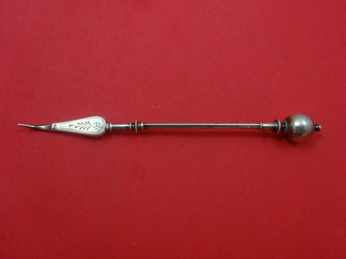 Ball End by George Sharp Sterling Silver Nut Pick Brite-Cut 5 1/4": Ball End by George Sharp Sterling Silver Nut Pick Brite-Cut 5 1/4" Ball end by george sharp sterling silver nut pick brite-cut 5 1/4" in the pattern ball end by george sharp. It is not monogrammed and