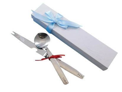 Zig Zag by Lisa Jenks for Lunt Stainless Steel Modernist Bar Set Knife Spoon New: Zig Zag by Lisa Jenks for Lunt Stainless Steel Modernist Bar Set Knife Spoon New New zig zag stainless steel 2-pc set by lisa jenks for luntwhether creating garnishes for drinks or opening bottles