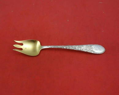 Colonial Engraved by Gorham Sterling Silver Ice Cream Fork GW Original 5 1/2": Colonial Engraved by Gorham Sterling Silver Ice Cream Fork GW Original 5 1/2" Colonial engraved by gorhamsterling silver original ice cream fork gold washed 5 1/2" in the pattern colonial engraved
