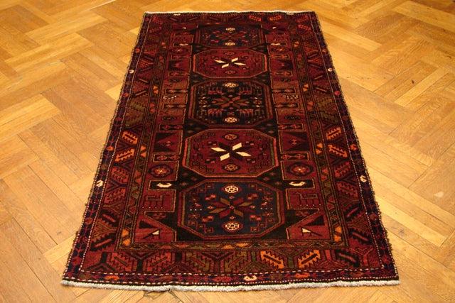 3' x 7' Red Persian Hamadan Rug 14288: 3' x 7' Red Persian Hamadan Rug 14288 Size in Feet: Width: 3 x Length: 7 Size in Inches: Width:36 in x Length: 84 in Colors: Red Weave: 100% Handmade Pile: 3/8 Wool Style: Hamadan Origin: Iran Conditi