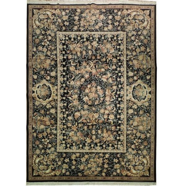 10' x 14' Black High Quality Aubusson Rug 17336: 10' x 14' Black High Quality Aubusson Rug 17336 Size in Feet: Width: 9.10 x Length: 13.10 Size in Inches: Width: 118 in x Length: 166 in Rug Type: Area Rug Colors: Black Weave: Hand-knotted Pattern: A