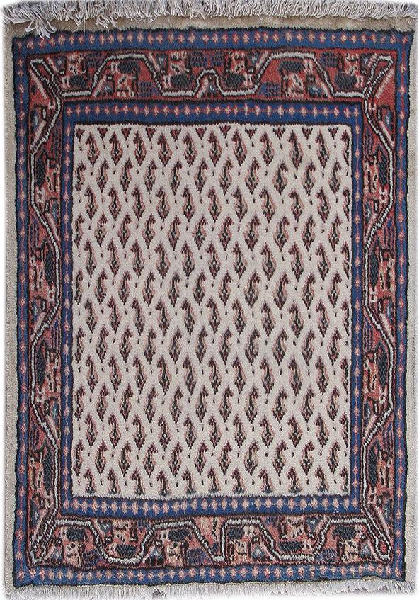 2' x 3' Ivory Persian Hamadan Rug 82043: 2' x 3' Ivory Persian Hamadan Rug 82043 Size in Feet: Width: 2 x Length: 3 Size in Inches: Width:24 in x Length: 36 in Colors: Ivory Blue Weave: 100% Handmade Pile: 3/8 Wool Style: Hamadan Origin: Ira