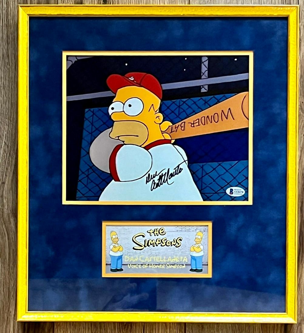 DAN CASTELLANETA (Homer Simpson-Baseball) signed 8x10 custom framed display-BAS: DAN CASTELLANETA (Homer Simpson-Baseball) signed 8x10 custom framed display-BAS Autograph Authentication: Beckett Industry: Television Original/Reproduction: Original Object Type: Photo "Show: The Sim