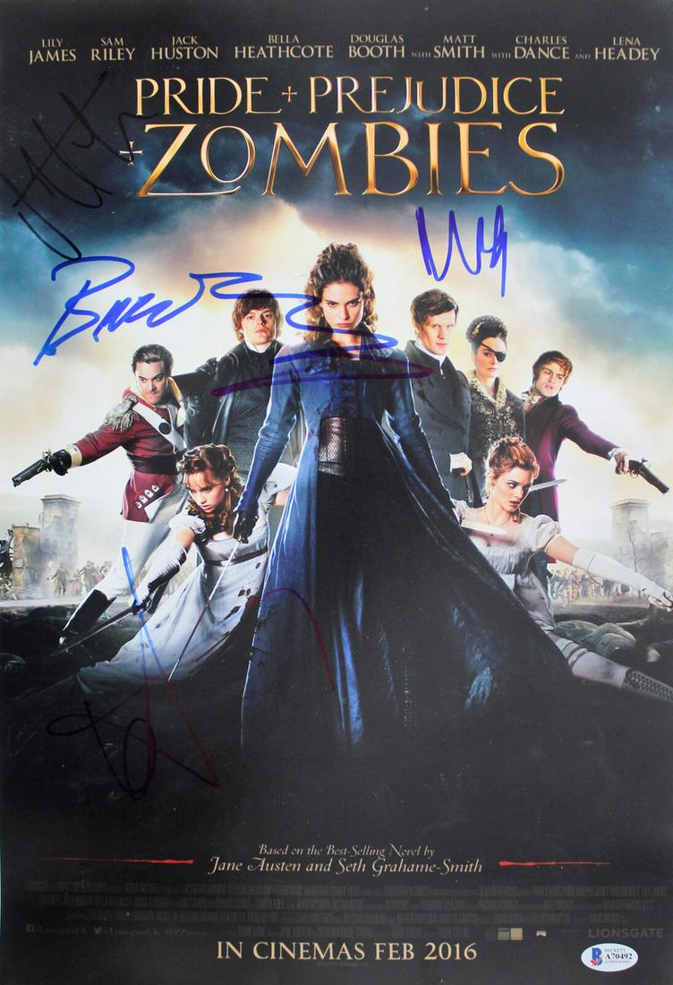 Pride & Prejudice & Zombies (5) Headey Brady +3 Signed 12x18 Photo BAS #A70492: Pride & Prejudice & Zombies (5) Headey Brady +3 Signed 12x18 Photo BAS #A70492 Autograph Authentication: BAS Product Coa: BAS Product Signed By Name: Jack Huston Burr Steers Matt Smith Millie Brady &
