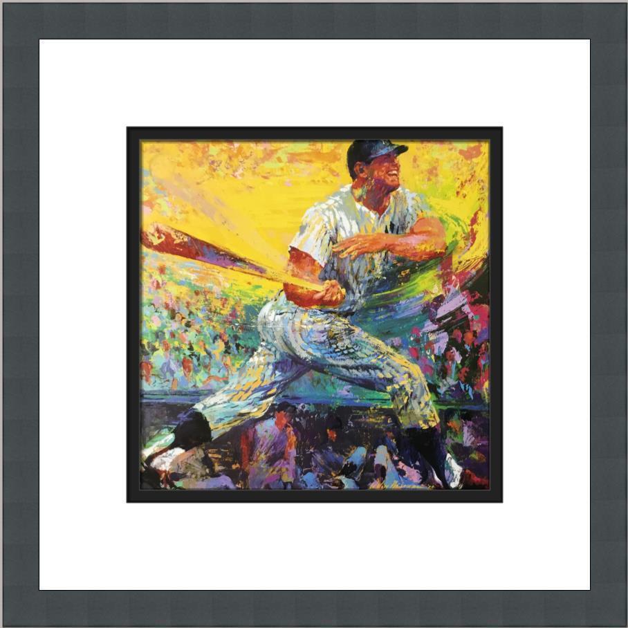 Leroy Neiman Mickey Mantle Custom Framed Print: Leroy Neiman Mickey Mantle Custom Framed Print Size: Medium (up to 36in.) Region Of Origin: united states Artist: LeRoy Neiman Production Technique: Lithography Framing: Matted & Framed Style: Impress