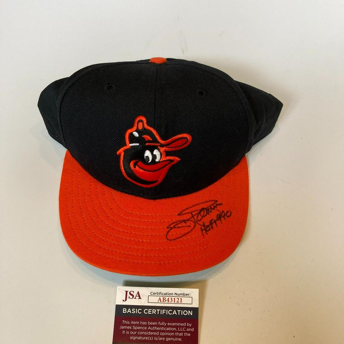 Jim Palmer HOF 1990 Signed Baltimore Orioles Baseball Hat JSA COA: Jim Palmer HOF 1990 Signed Baltimore Orioles Baseball Hat JSA COA Product: Hat Sport: Baseball-MLB Autograph Authentication: James Spence (JSA) Original/Reprint: Original Pre-Owned PLEASE NOTE: Framed