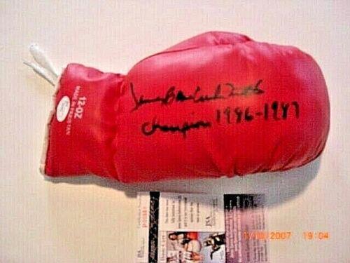JAMES BONECRUSHER SMITH 1986-1987CHAMPION JSA/COA SIGNED BOXING GLOVE: JAMES BONECRUSHER SMITH 1986-1987CHAMPION JSA/COA SIGNED BOXING GLOVE Product: Glove Product Type: Gloves Autograph Type: Entertainment: Originals Sport: Boxing Original/Reprint: Original Pre-Owned PL