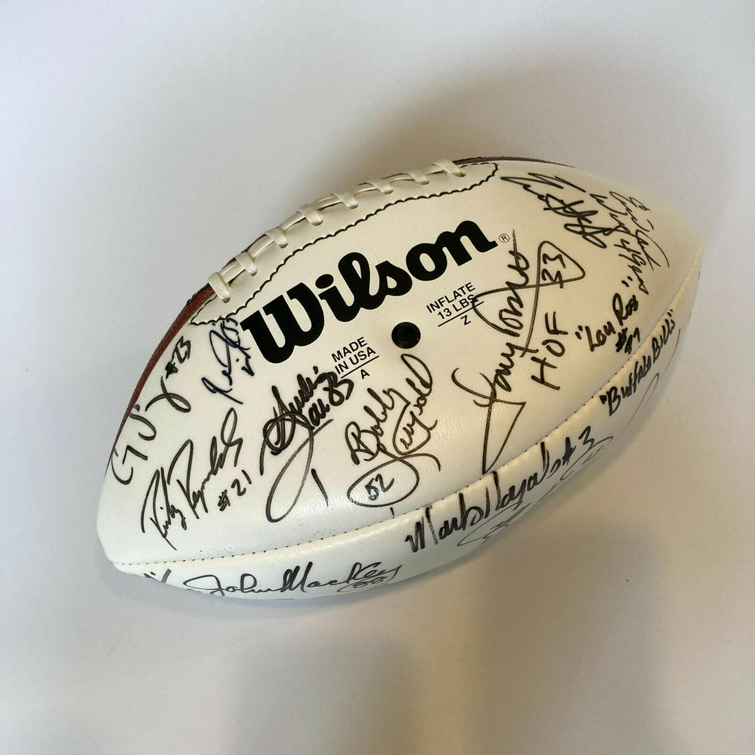 Hall Of Fame Greats Signed Wilson NFL Football Warren Sapp Tony Dorsett Graham: Hall Of Fame Greats Signed Wilson NFL Football Warren Sapp Tony Dorsett Graham Product: Ball Sport: Football-NFL Original/Reprint: Original Pre-Owned PLEASE NOTE: Framed Large or heavy Items do not ha