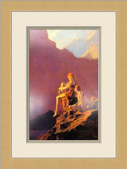 Maxfield Parrish - Contentment Custom Gallery Framed Print: Maxfield Parrish - Contentment Custom Gallery Framed Print Features: Framed Matted Region Of Origin: united states Item Width: 14 in Title: Contentment Production Technique: Lithography Item Length: 1