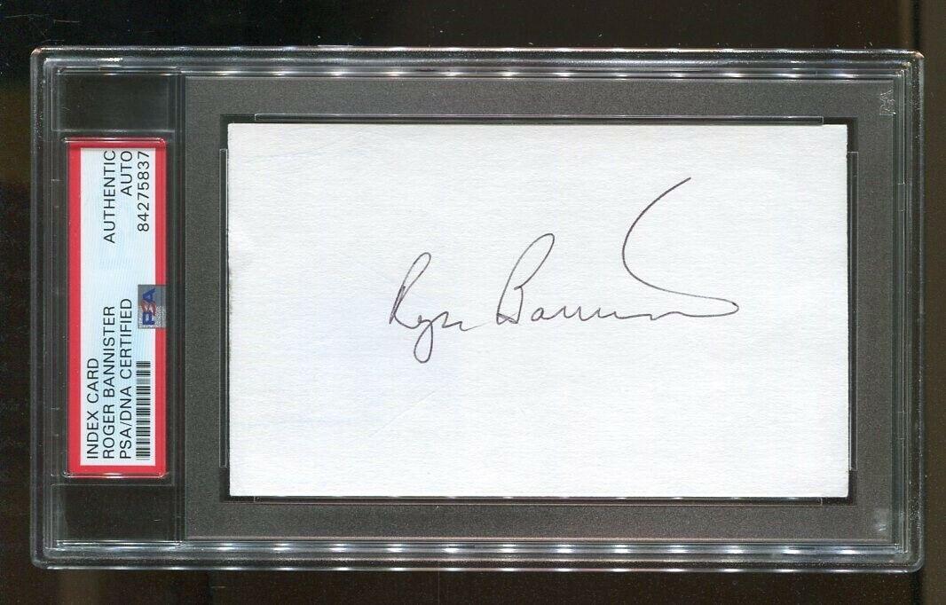 Roger Bannister Signed Index Card 3x5 Autographed 4 Minute Mile PSA/DNA *5837: Roger Bannister Signed Index Card 3x5 Autographed 4 Minute Mile PSA/DNA *5837 Sport: Track Product: Index Card Original/Reprint: Original Autograph Authentication: Professional Sports (PSA/DNA) Player