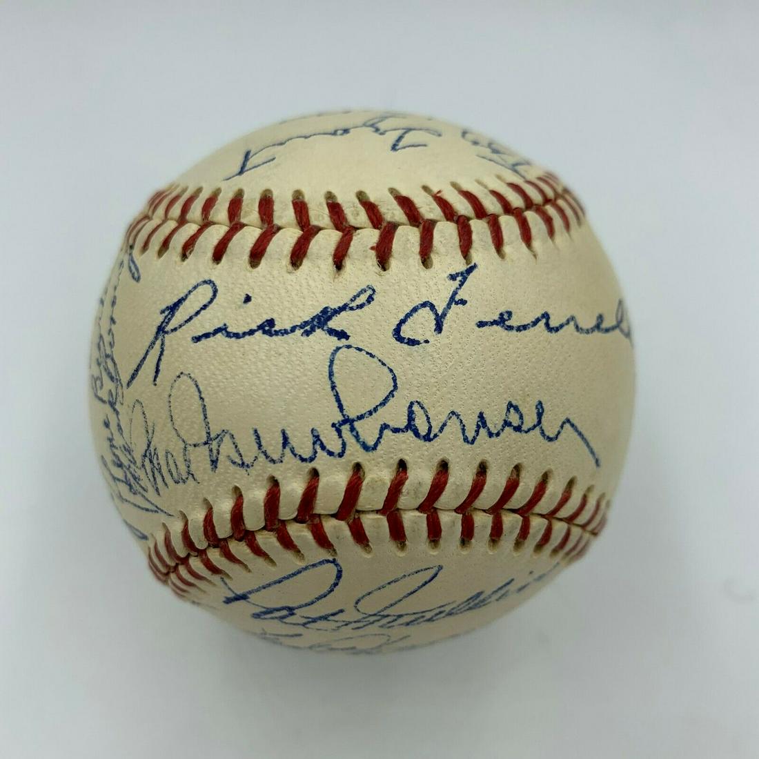 Beautiful 1951 Detroit Tigers Team Signed Baseball 29 Sigs With JSA COA: Beautiful 1951 Detroit Tigers Team Signed Baseball 29 Sigs With JSA COA Product: Ball Sport: Baseball-MLB Autograph Authentication: James Spence (JSA) Team: Detroit Tigers Featured Refinements: Team S