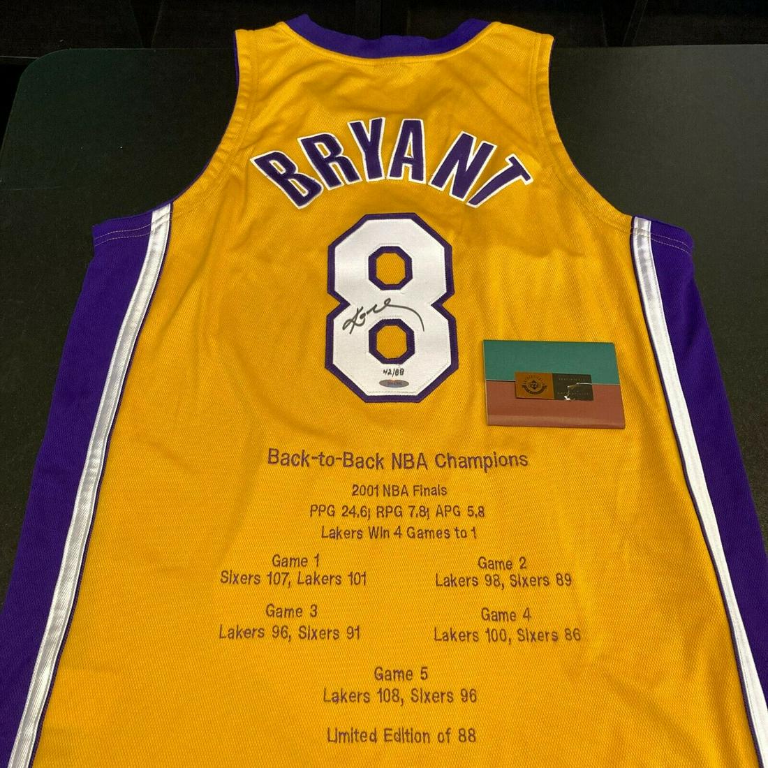 Kobe Bryant Signed 2000 01 Pro Cut Los Angeles Lakers Nba Finals