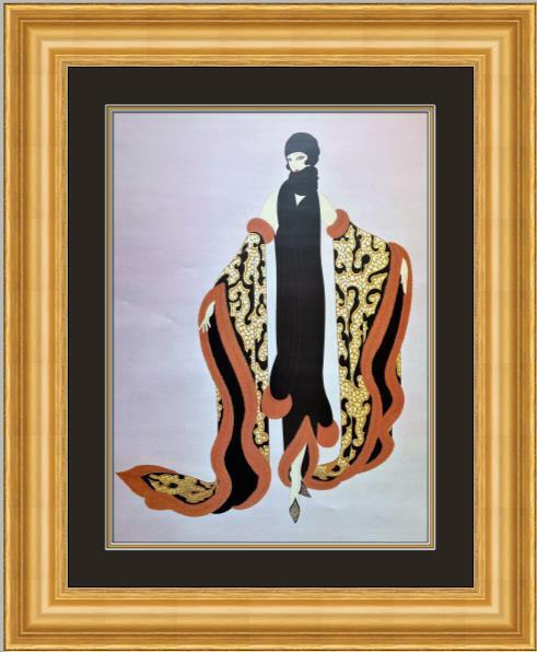 Erte - Fox Fur Large Print Custom Gallery Framed: Erte - Fox Fur Large Print Custom Gallery Framed Features: Framed Matted Region Of Origin: usa Item Width: 23 in Title: Fox Fur Production Technique: Lithography Item Length: 23 in Item Height: 29 in 