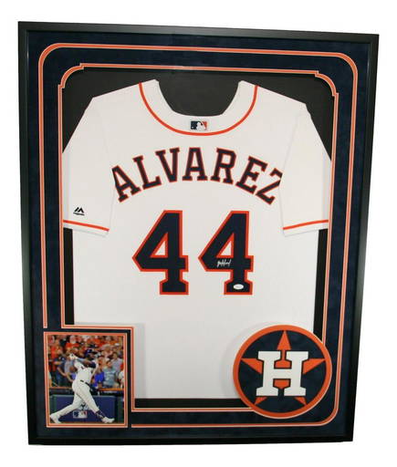 Yordan Alvarez Autographed Majestic Jersey Framed Houston Astros Jsa