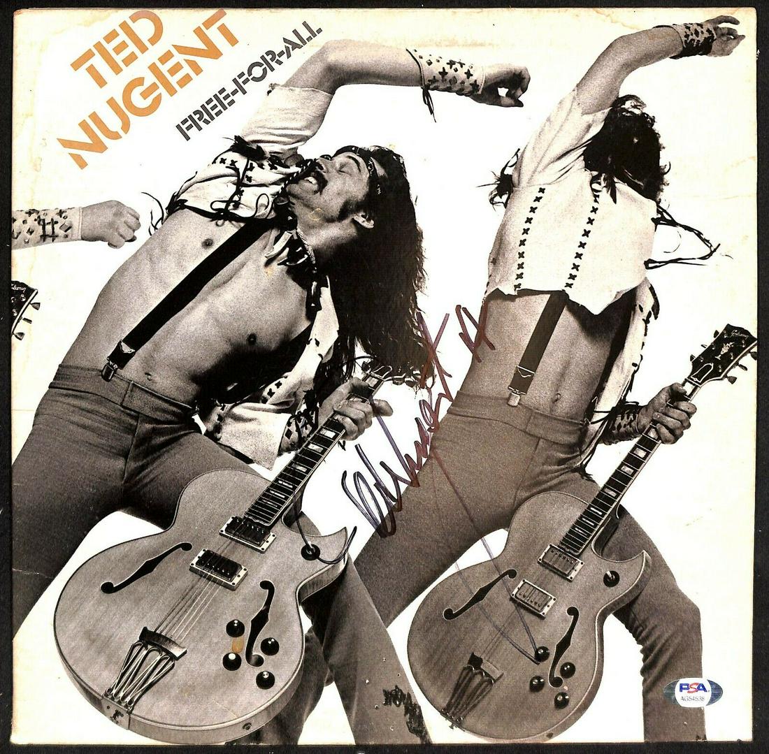 Ted Nugent Signed Autographed Album Free For All PSA/DNA AG54538: Ted Nugent Signed Autographed Album Free For All PSA/DNA AG54538 Artist: Ted Nugent Industry: Music Signed: Yes Autograph Authentication: Professional Sports (PSA/DNA) Object Type: Record Original/Rep