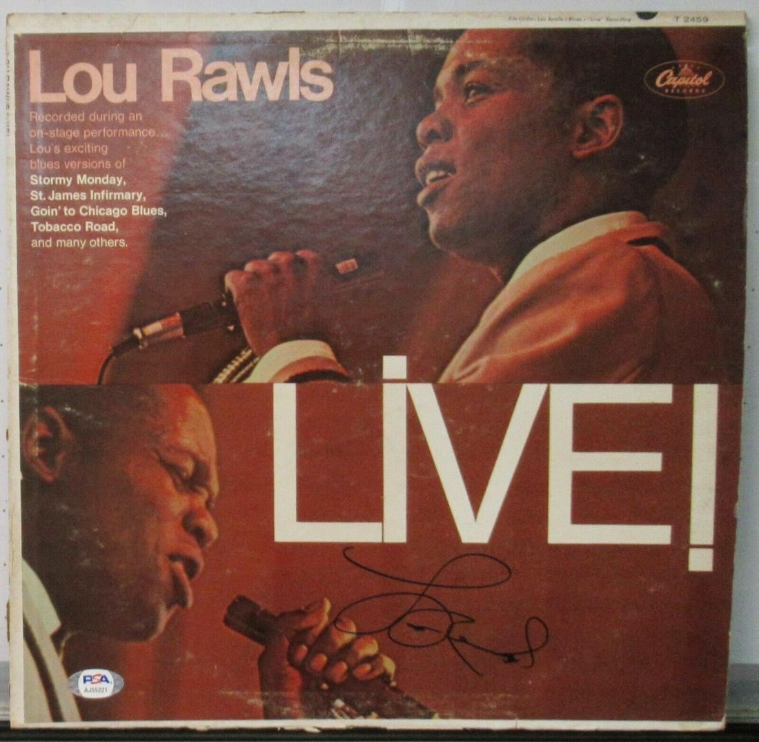 Lou Rawls Signed Autographed Album Live! PSA/DNA AJ55221: Lou Rawls Signed Autographed Album Live! PSA/DNA AJ55221 Artist: Lou Rawls Industry: Music Autograph Authentication: Professional Sports (PSA/DNA) Object Type: Record Original/Reproduction: Original P