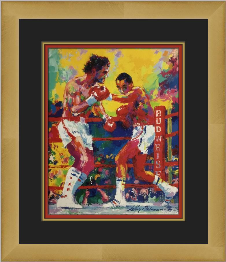 Leroy Neiman Duran-Leonard Custom Framed Print: Leroy Neiman Duran-Leonard Custom Framed Print Size: Medium (up to 36in.) Region Of Origin: united states Artist: LeRoy Neiman Production Technique: Lithography Framing: Matted & Framed Style: Impress