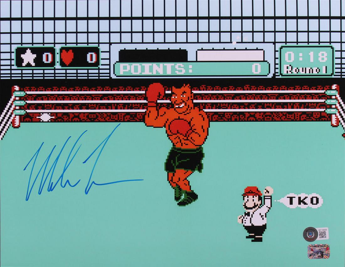 Mike Tyson Signed 11x14 Punch Out Photo Autographed BAS #BF18856: Mike Tyson Signed 11x14 Punch Out Photo Autographed BAS #BF18856 Sport: Boxing Product: Photo Original/Reprint: Original Player: Mike Tyson Autograph Authentication: Beckett Product Coa: Beckett Produ
