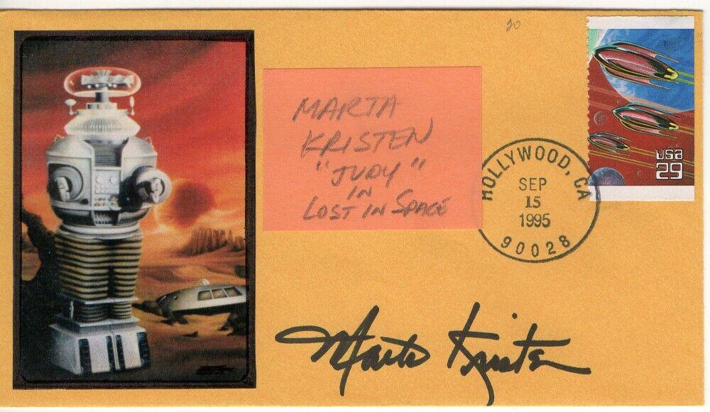 Marta Kristen Signed Autographed First Day Cover Lost in Space Judy JSA: Marta Kristen Signed Autographed First Day Cover Lost in Space Judy JSA Object Type: Cards & Paper Industry: Television Original/Reproduction: Original Autograph Authentication: James Spence (JSA) Pla